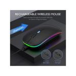 LED 2.4G Rechargeable Wireless Mouse Black