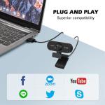 OIPETLUCK 1080P Webcam with Microphone, USB HD Camera, Webcam for Laptop Auto Focus, Noise Reduction Mics, Computer Camera for Streaming, Video Calling, Skype, Teams, Zoom, PC, Computer-(FT)